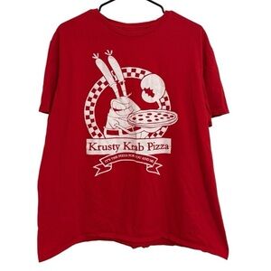 Nickelodeon Krusty Krab Pizza Red Tee XL SpongeBob Mr. Krabs Graphic Meme Shirt